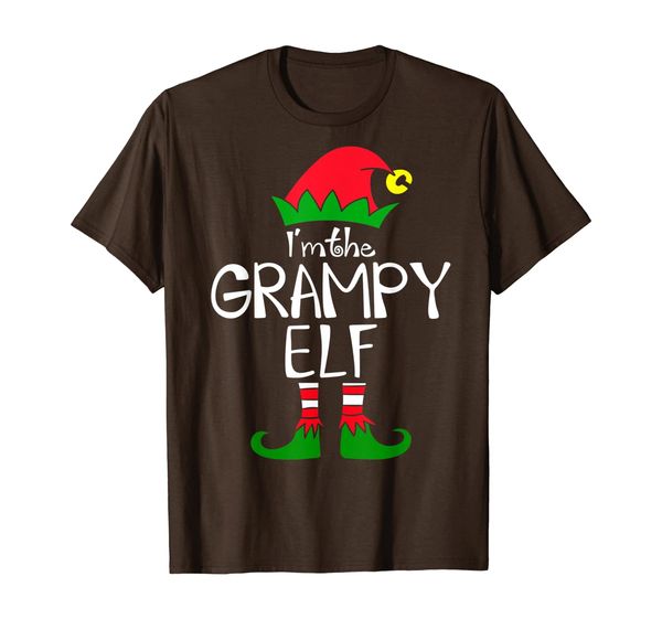 

elf saying i'm the grampy elf matching family group t-shirt, White;black
