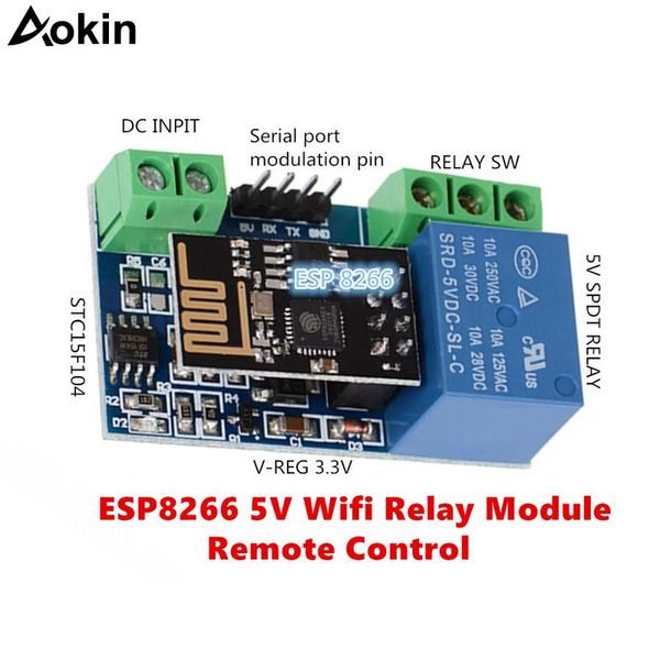 

integrated circuits esp8266 5v wifi relay module remote control switch phone app for smart home iot transmission distance 400m