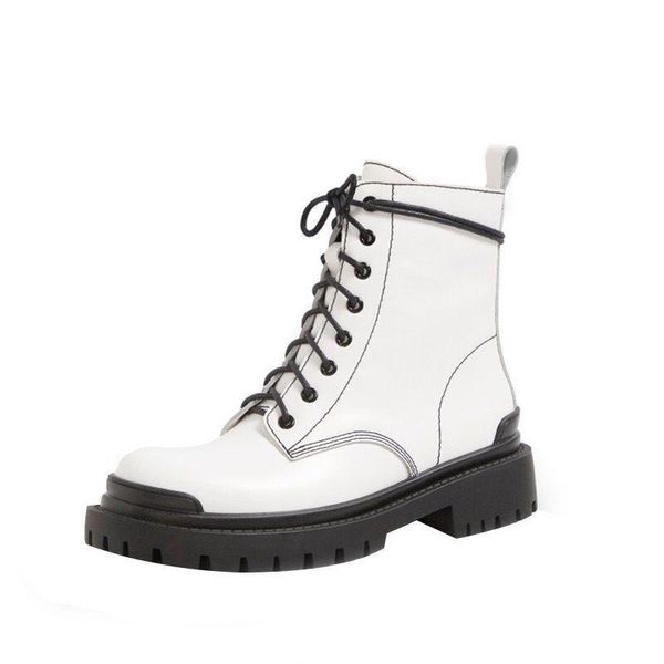 

boots timalina fashion leather black women chunky high heels lace-up platform shoes female punk style botines mujer zip