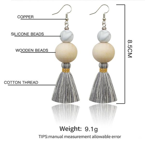 

dangle & chandelier wholesale fashion bohemia tassel earrings colorful charm fringe pendant women jewelry accessories 1pair, Silver