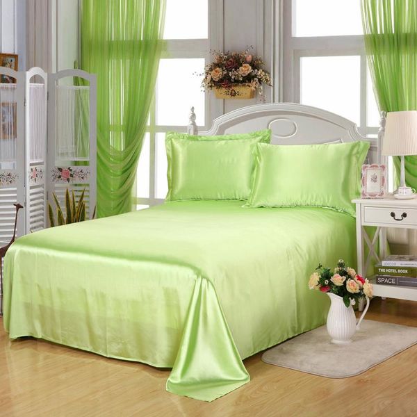 

sheets & sets 18 color luxury silk satin flat bed sheet coverlet bedding cover bedspread home el bedroom twin queen king coverlid