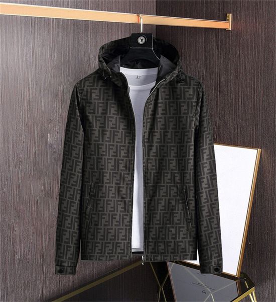 

autumn & winter fashion men women designer long sleeve jacket zipper full-body lettered trim body windbreaker outdoor windproof hoodie coat, Black;brown