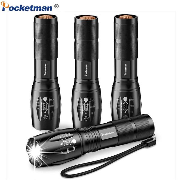 

powerful led 1/2/3/4 pcs xml l2 v6 zoomable waterproof torch with 5 modes super bright flashlights torches