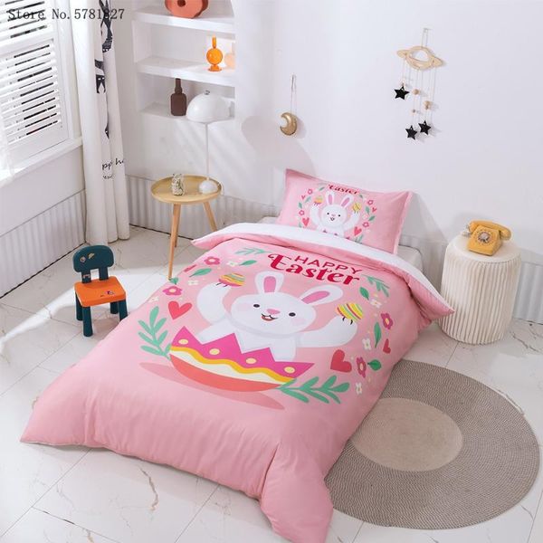 

bedding sets 2/3 piece happy easter day set 3d print holiday festival cartoon duvet cover single  bed quilt pillowcase