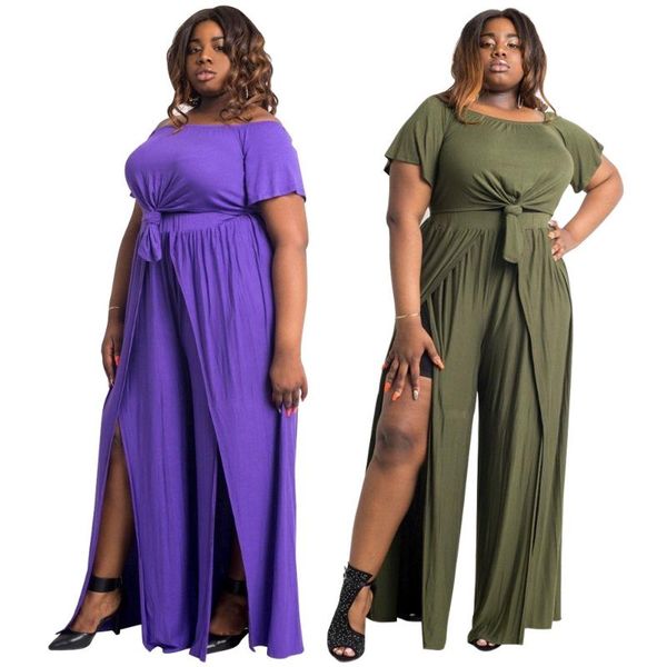 

women's two piece pants shzq 2021 summer women plus size loose sets casual o-neck short sleeve t-shirts + split wide-leg solid color ou, White