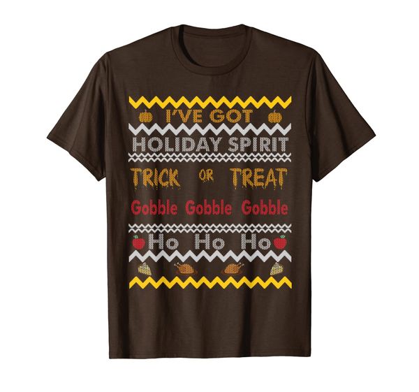 

ugly thanksgiving sweater gobble ho ho ho trick or treat t-shirt, White;black