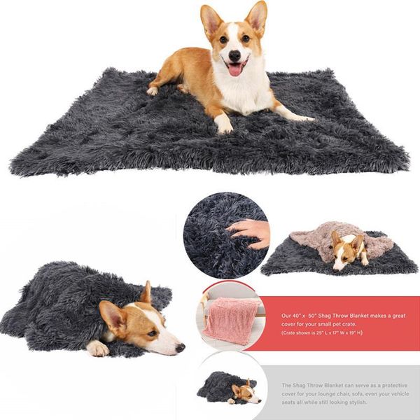 

kennels & pens plush blanket pet dog cat cushion soft and comfortable simple small fresh to keep warm