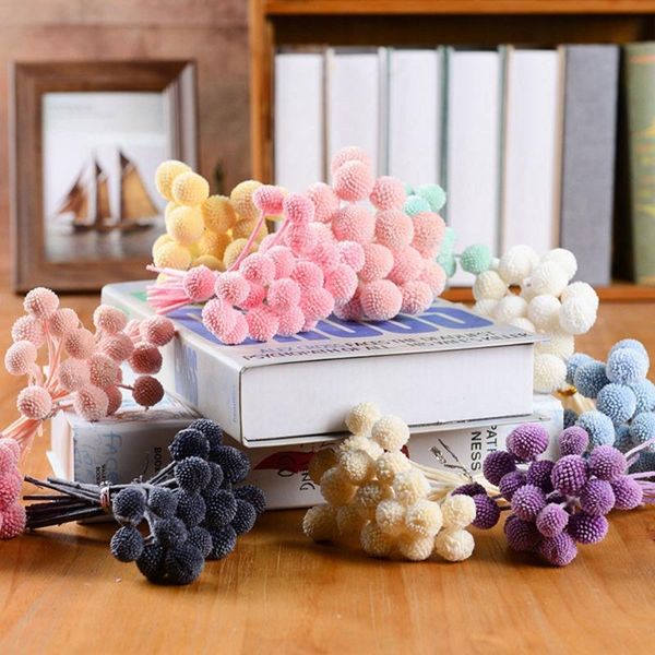 

decorative flowers & wreaths 10pcs/set 2-2.5cm head length 20cm preserved ball natural fresh eternell craspedia bouquets