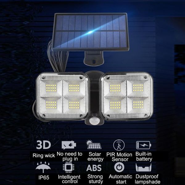 

solar lamps t-sunrise 120led super bright lights ip65 waterproof pir motion sensor outdoor lamp adjustable angle wall lighting