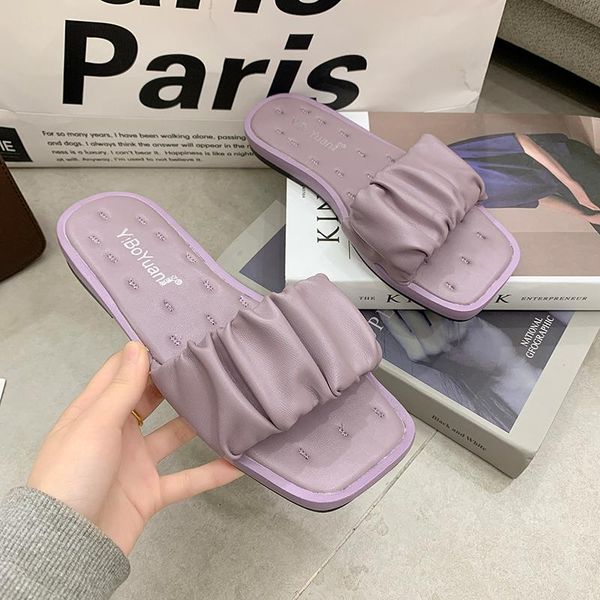 

women slippers for home indoor lady 2021 summer shoes flatshoes ladies, Black