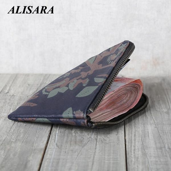 

alisara coin purses first layer leather sheepskin casual short clutch wallets fashion money bag, Red;black