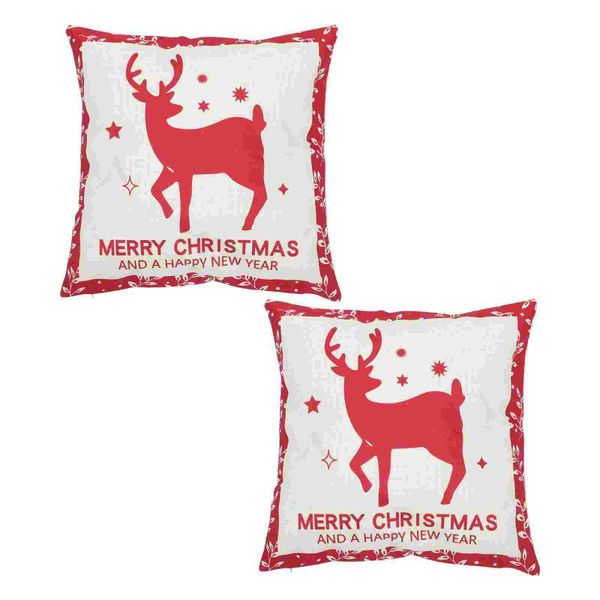 

pillow case 2pcs square protector christmas cover winter holiday pillowcase