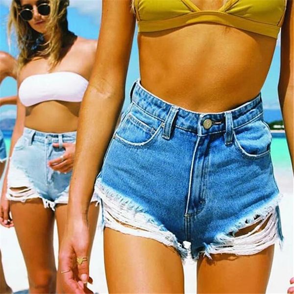 

women's shorts clothing in the summer of 2021 trend ripped jeans or buttocks burrs ladies, White;black