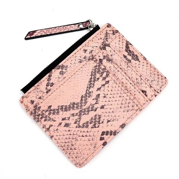 

card holders 3pcs lady's zipper bag serpentine coin purse fashion simple fringe ultra-thin small wallet, Brown;gray