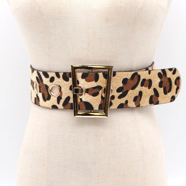 

13224 print leather leopard pu belt women's waist belt, Black;brown