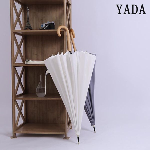 

umbrellas yada 16k long wood curved handle umbrella golf automatic for men women protection rain sun business mens yd120