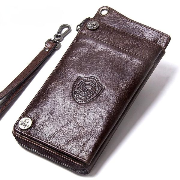 

wallets contact's men's wallet genuine leather clutch man walet male purse long zip coin 6.5" phone pocket, Red;black