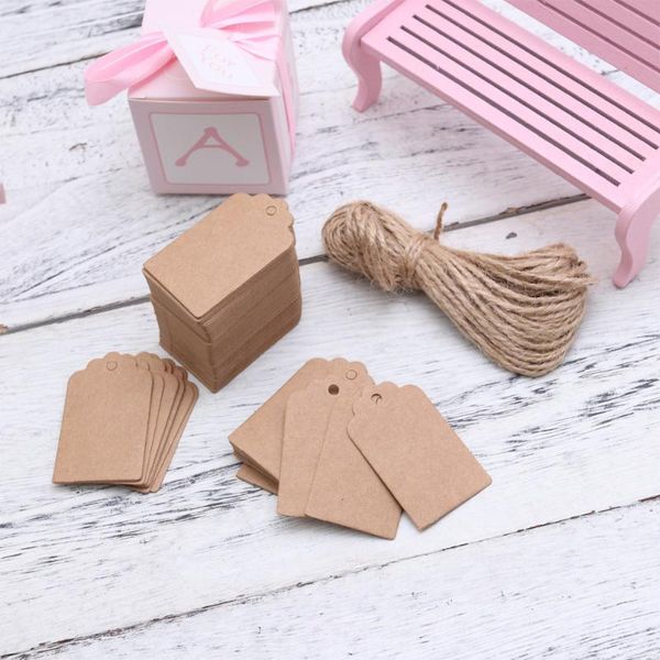 

other arts and crafts 100pcs rustic 50*30mm scalloped kraft paper / blank brown tag wedding favour gift diy luggage price label wi