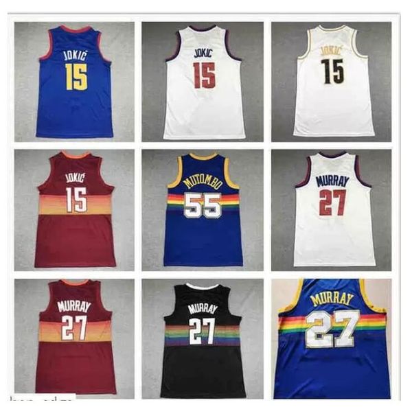 

2021 arrival 27 murray 15 jokic basketball jersey uniforms college, Black
