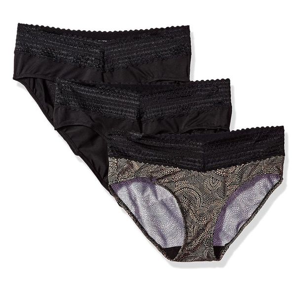 

running shorts 3pcs women's menstrual mid waist comfortable breathable leak proof underwear cotton panties elastic soft large size embo, Black;blue