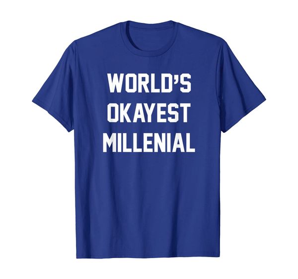 

world's okayest millenial shirt funny gag gift, White;black