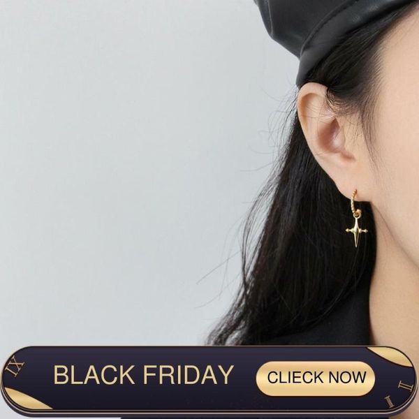 

jewelry silver 925 star hoop earrings gold color for women girls fashion small & huggie, Golden;silver