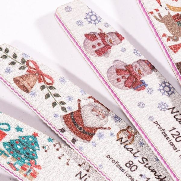 

nail files 5pcs/lot buffs for manicure xmas santa claus style art file kit