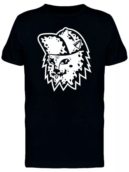 

cat wearing a hat cool sticker men's tee -image by shutterstock, White;black