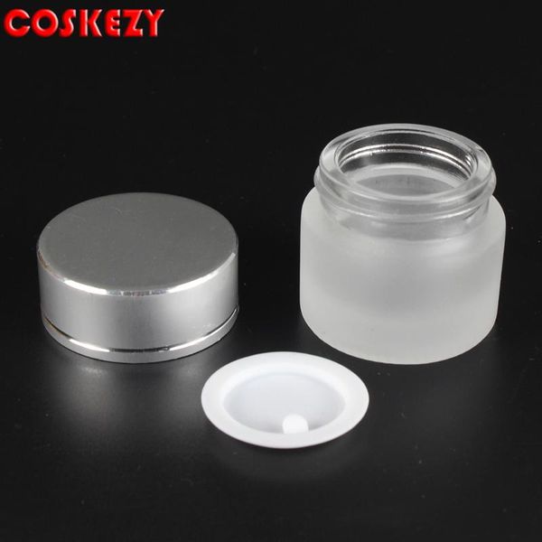 

wholesale 100 g clear frosted glass jar or cream container for personal care storage bottles & jars
