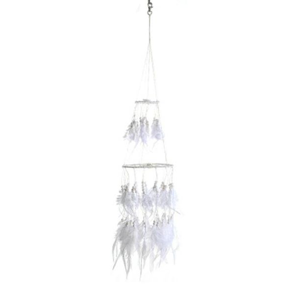 

-led light dreamcatcher double-deck home wedding decoration party gift dromenvanger vintage wind chimes white feather decorative objects & f