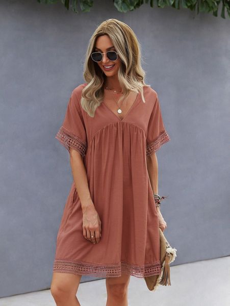

contrast lace babydoll dress c4wu#, Black;gray
