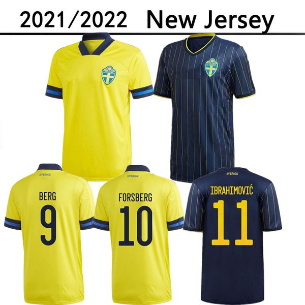 

2021 2022 sweden soccer jersey 21 22 home away ibrahimovic kit kulusevski berg forsberg larsson tankovic isak claesson football shirt, Black;yellow