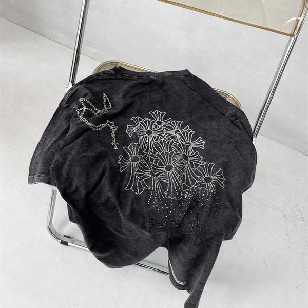 

better charcoal little wash marmalade grey ch crosin drill cross gradient short sleeve t-shirt for lovers, White