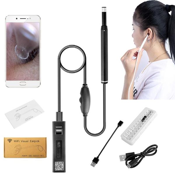 

cameras 5.5mm wifi mini otoscope camera earwax 3 in 1 ear cleaning endoscope usb otoscopio camara 3.9 mm care for smartphone