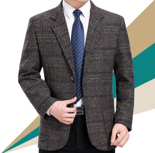 

men's suits & blazers middle-aged men blazer autumn winter loose coats mens thicken jacket masculino slim fit casaco jaqueta masculina, White;black