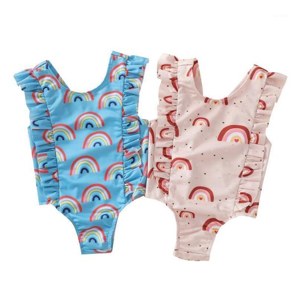 

rompers born toddler baby girl flamingo print swimsuit bikini striped swimwear sleeveless bathing suit beach outfit, Blue