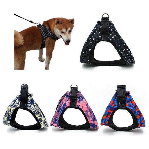 

dog collars & leashes lightweight vest type pet chest harness durable and adjustable mesh cloth cat printed walking harnesses products