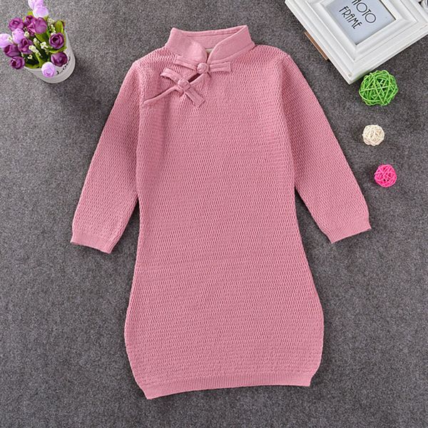 Bambino stile cinese Bambini Abiti Cheongsam per s autunno Sette maniche 210429