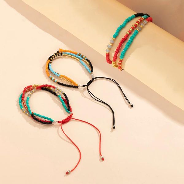 

charm bracelets purui y2k small beads for women boho long adjustable rope girls 2021 fashion hand chains jewelry trendy gift, Golden;silver