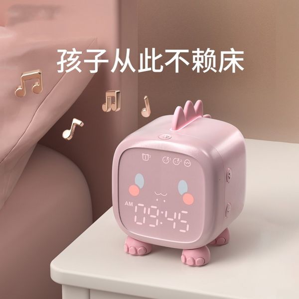 

little dinosaur alarm students use intelligent electronic bedside clock cartoon special night light mute lovely bedroom girl