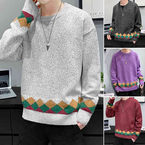 

tee 2021 new autumn and winter men's youth long-sleeved korean version of the base all-match warmth thick sweater men, White;black