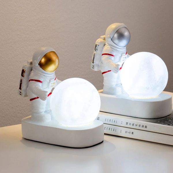 

night lights astronaut spaceman moon light bedroom bedside deskcreative decoration table lamp gift for children baby kids