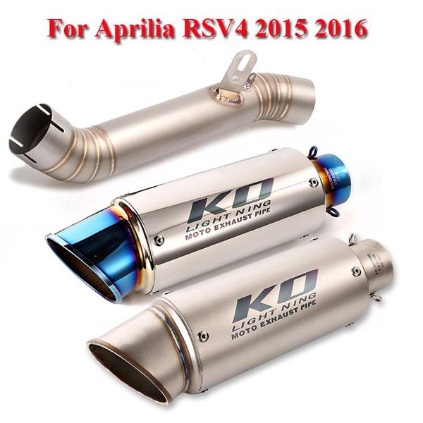 

motorcycle exhaust system escape 61mm muffler tip pipe connecting middle link for aprilia rsv4 2021 slip on