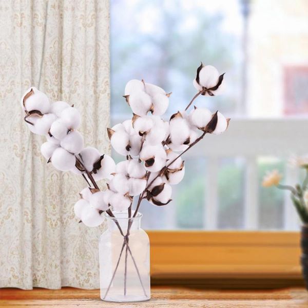 

naturally dried cotton bouquet artificial stems kapok style for home furnishings decor country diy flower con5z2 decorative flowers & wreath