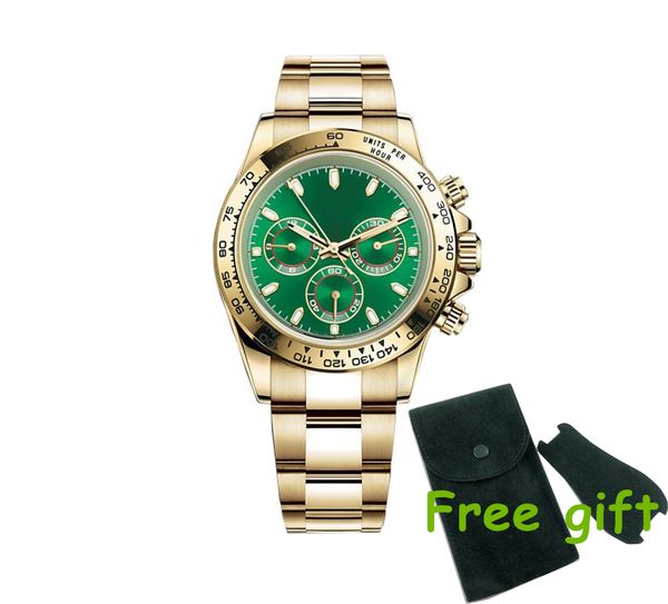 Relógio Black Friday feminino masculino presente de Natal como relógios de pulso mecânicos automáticos esportivos multifuncionais para relojes Orologio têm bolsas verdes gratuitas