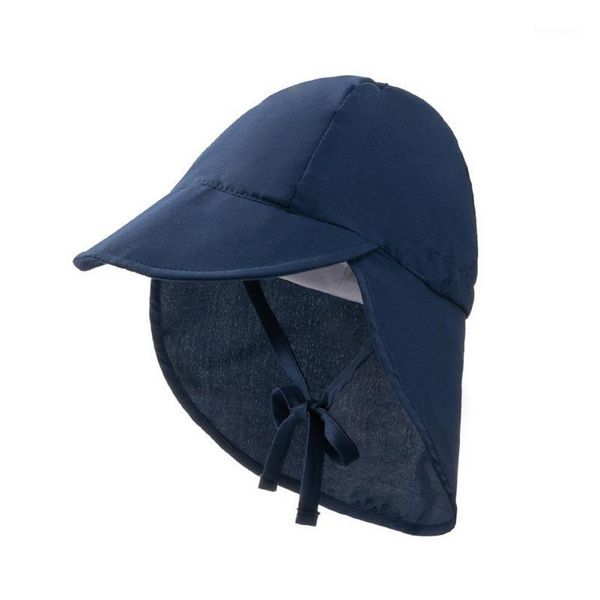 

caps & hats summer baby sun hat boy girl swimming children outdoor neck ear cover anti uv protection beach solid color1, Yellow