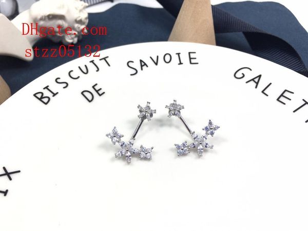 

925 silver stud earrings women fashion jewelry simple wind letter pearl earrings diamond crystal silver earring jewelry tf-1, Golden;silver