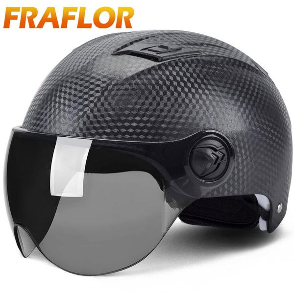 

motorcycle helmets bicycle helmet half face abs motorbike electric safety with lens moto casque for women men casco
