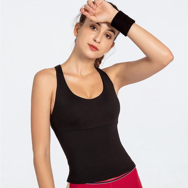 

yoga outfits slim female back cross running fitness tank women training workout quick drying gym sport vest sleeveless shirts sy27, White;red