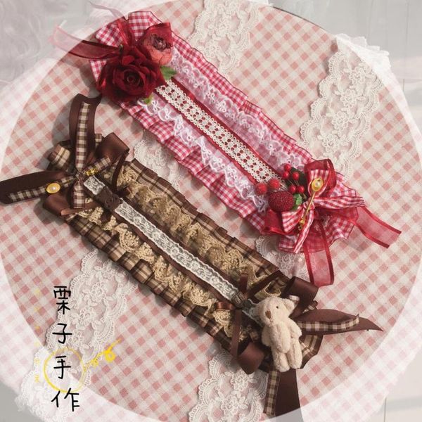 

other event & party supplies super cute strawberry berry bear lace bow hair band lolita kawaii soft girl retro headband hairpin orna